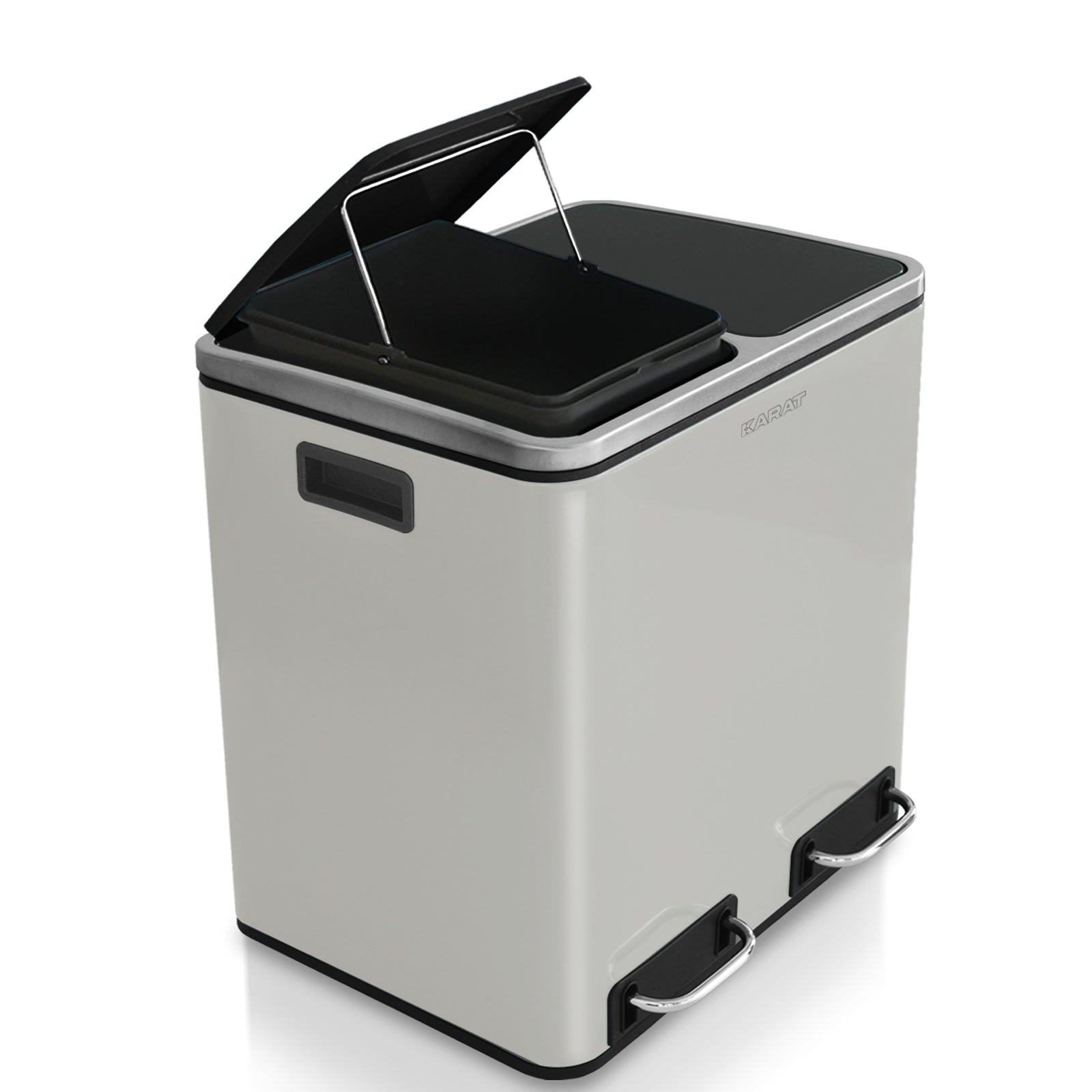 Poubelle en Métal à Pédale et Couvercle | Felix | Option de Tri | Disponible en 5 Couleurs | 30 ou 60 Litres
