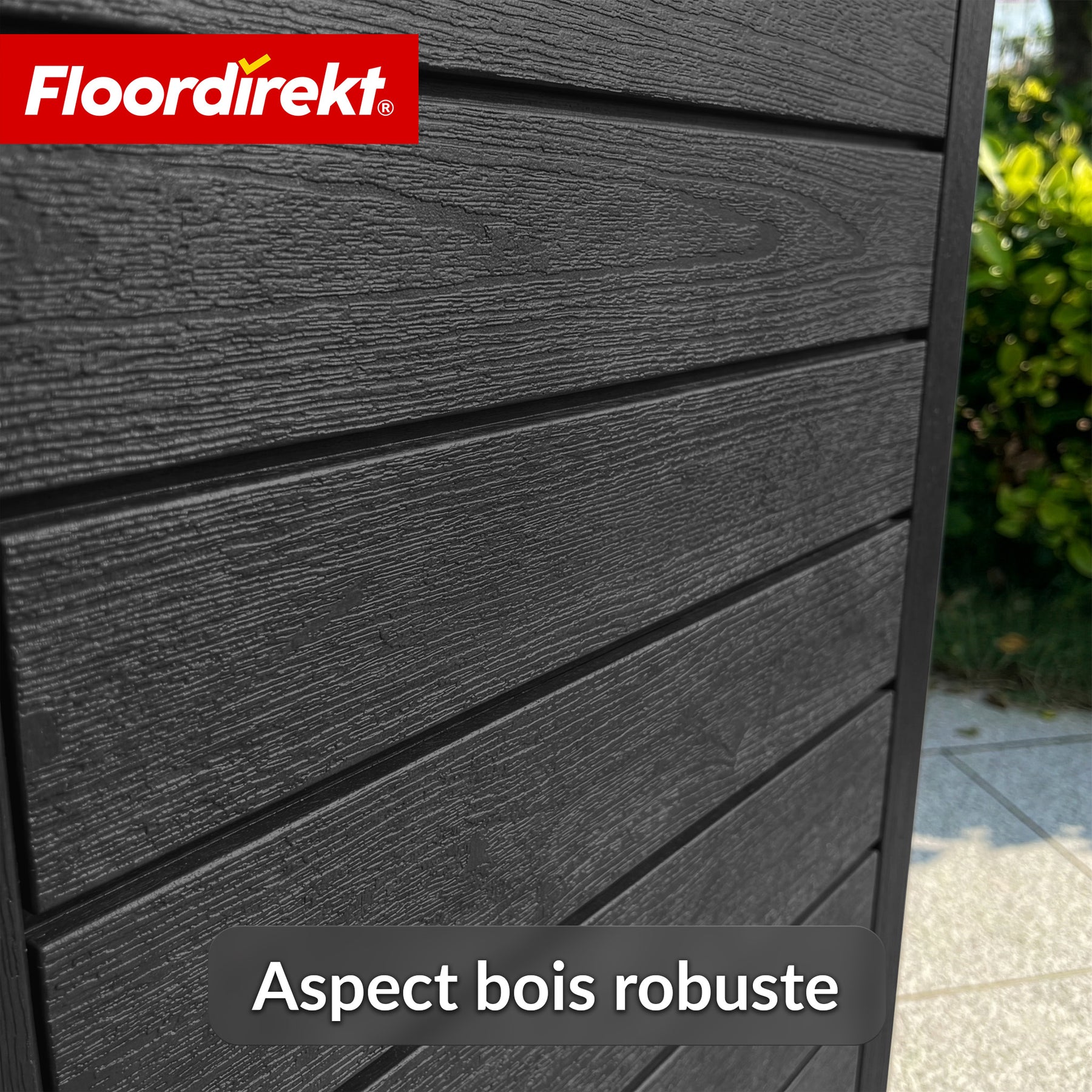 Poubelle extérieure aspect bois | Poubelle résistante aux intempéries pour jardin & terrasse | 118L / 230L