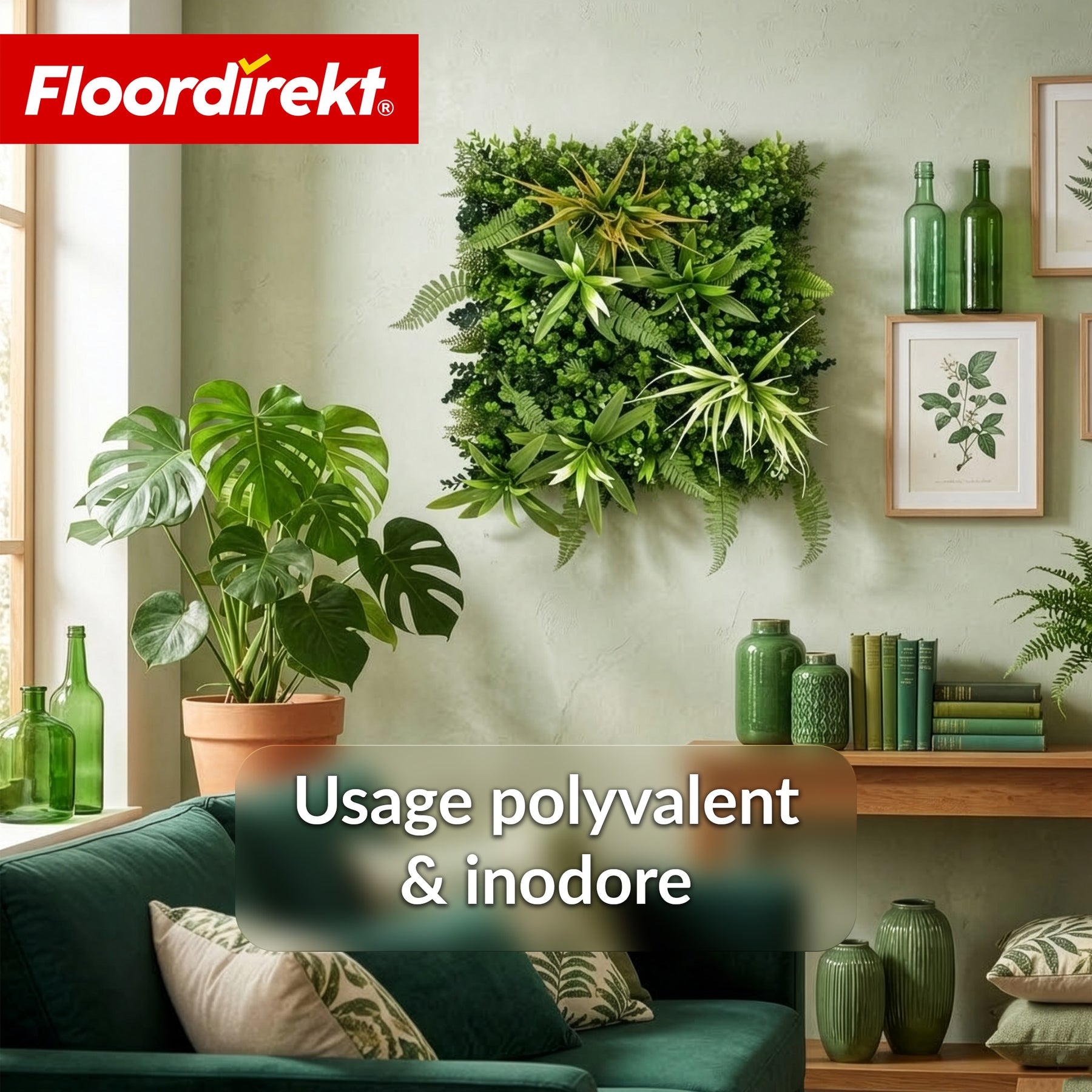 Mur végétal | Fire Sky | Panneau de plantes artificielles naturel et sans entretien | Résistant au soleil & extensible grâce au système de clips | 50 × 50 cm