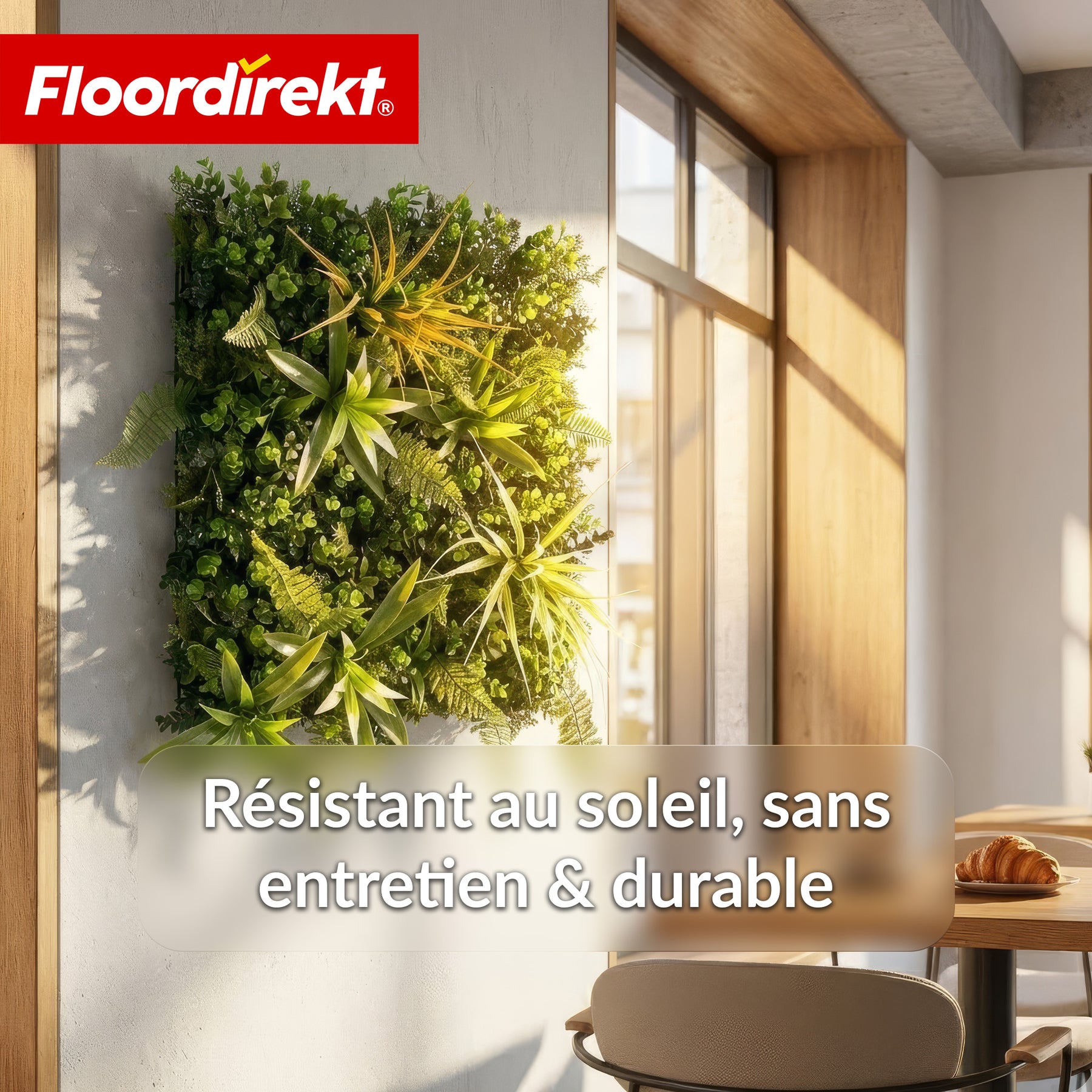 Mur végétal | Fire Sky | Panneau de plantes artificielles naturel et sans entretien | Résistant au soleil & extensible grâce au système de clips | 50 × 50 cm
