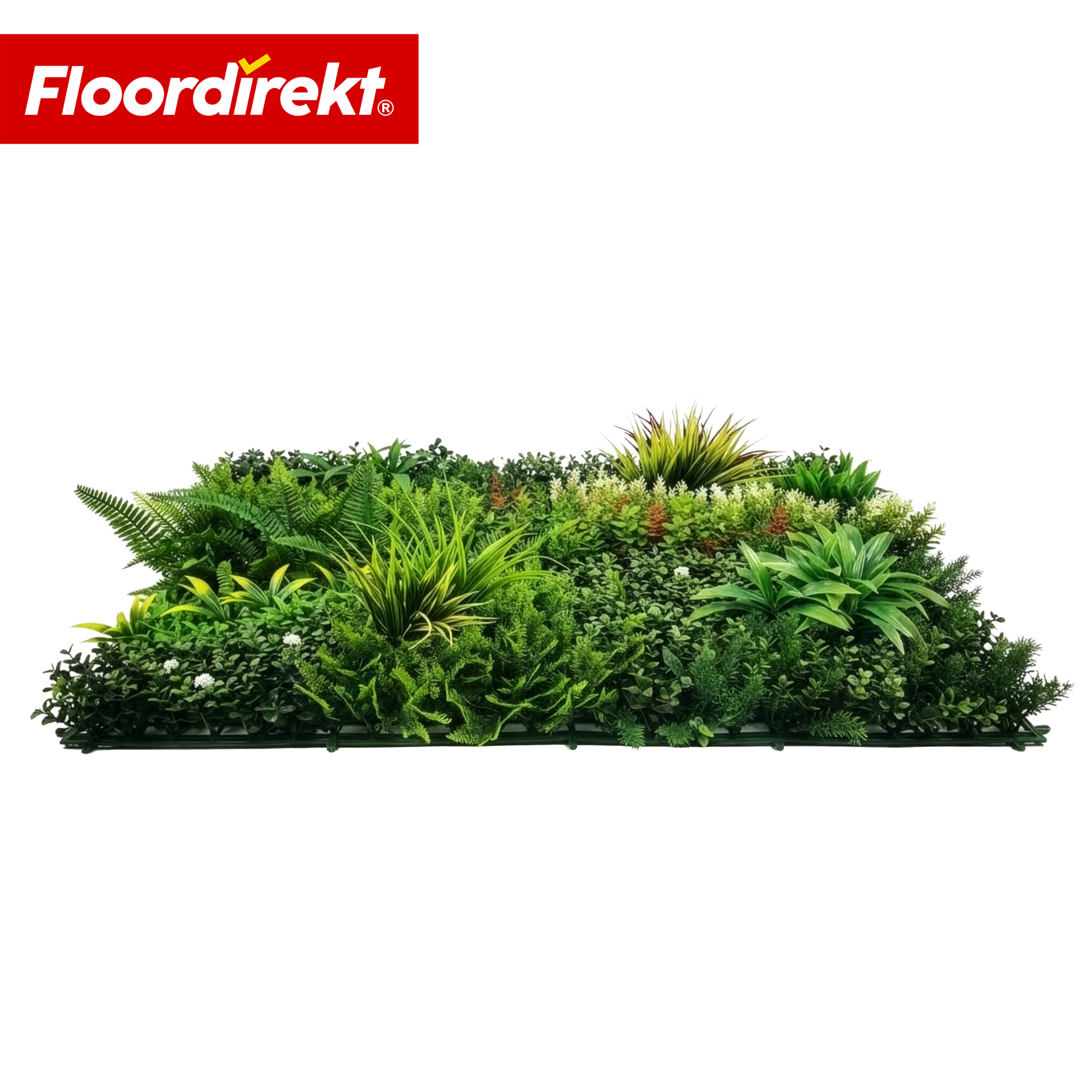 Mur végétal | Meadow | Panneau de plantes artificielles naturel, résistant au soleil & sans entretien | Système d’extension à clipser | 100 × 100 cm