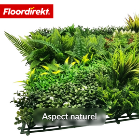 Mur végétal | Meadow | Panneau de plantes artificielles naturel, résistant au soleil & sans entretien | Système d’extension à clipser | 100 × 100 cm