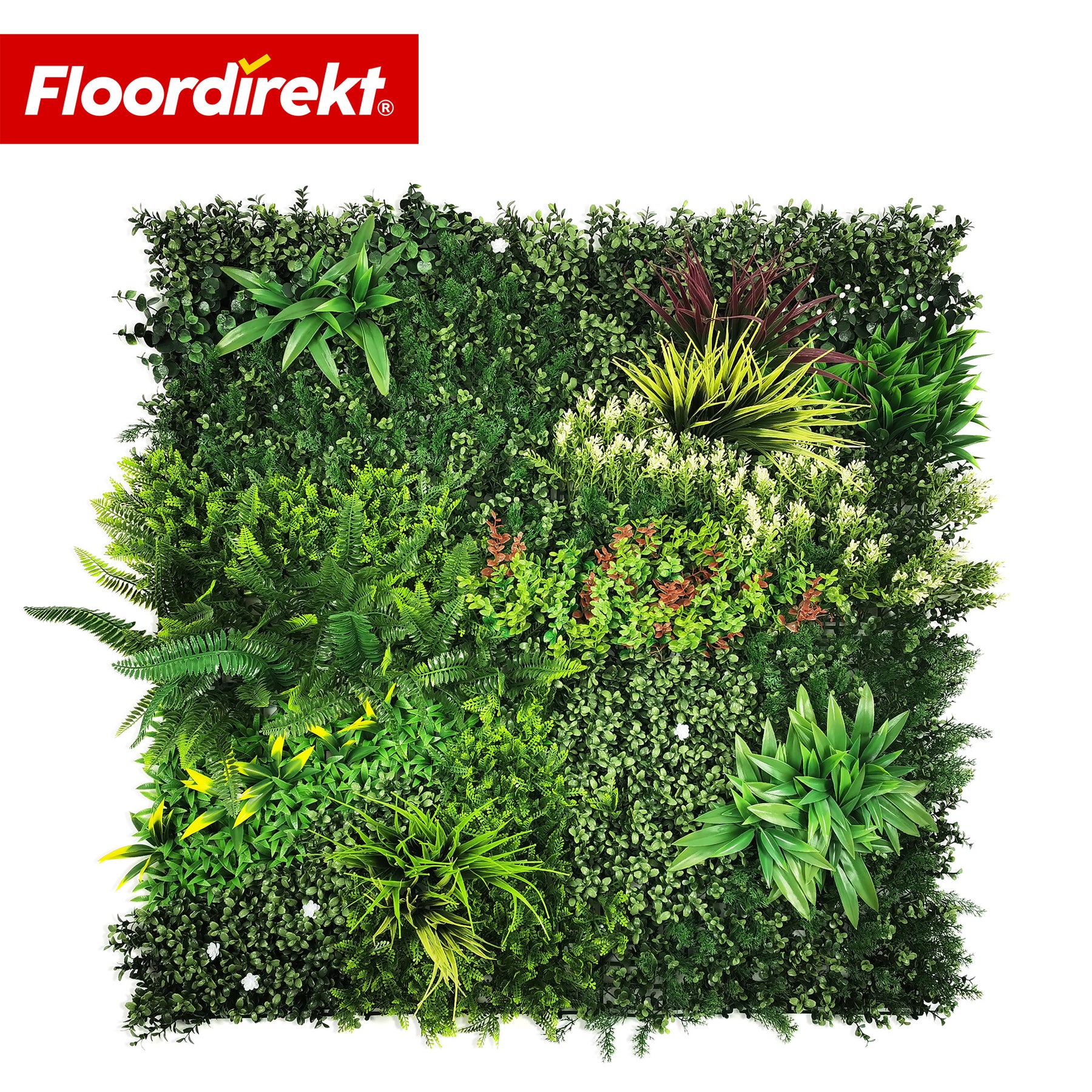 Mur végétal | Meadow | Panneau de plantes artificielles naturel, résistant au soleil & sans entretien | Système d’extension à clipser | 100 × 100 cm