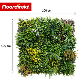 Mur végétal | Spring Garden | Panneau de verdure naturel et sans entretien | Résistant au soleil & extensible grâce au système de clips | 100 × 100 cm