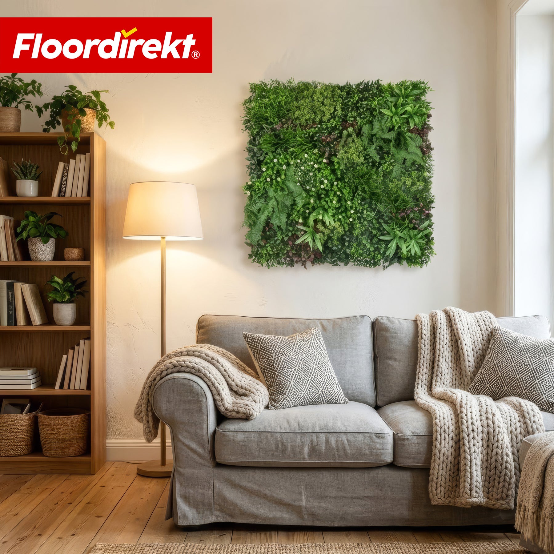 Mur végétal | Wonderland | Panneau de plantes artificielles réalistes | Stable, résistant au soleil & extensible | 100 × 100 cm