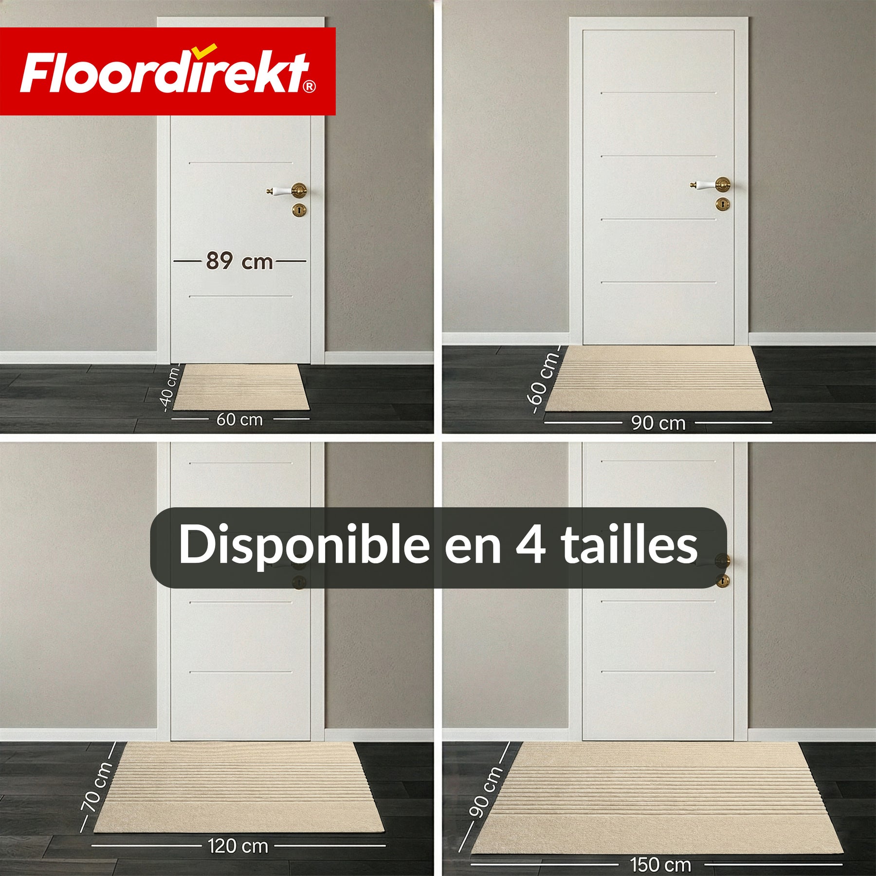 Tapis d’entrée | Circa | Tapis de porte lavable pour intérieur & extérieur | Tapis antidérapant avec dos en TPE