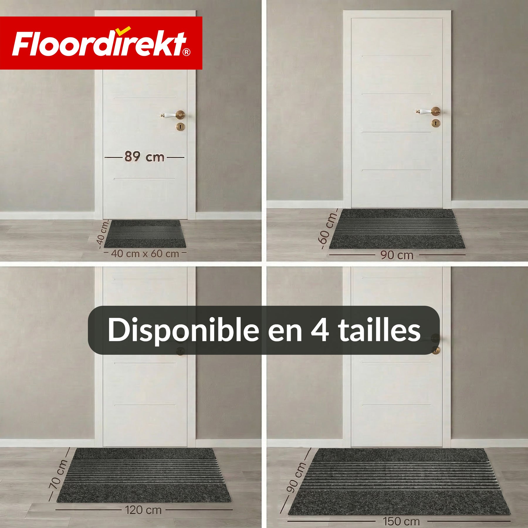 Tapis d’entrée | Circa | Tapis de porte lavable pour intérieur & extérieur | Tapis antidérapant avec dos en TPE