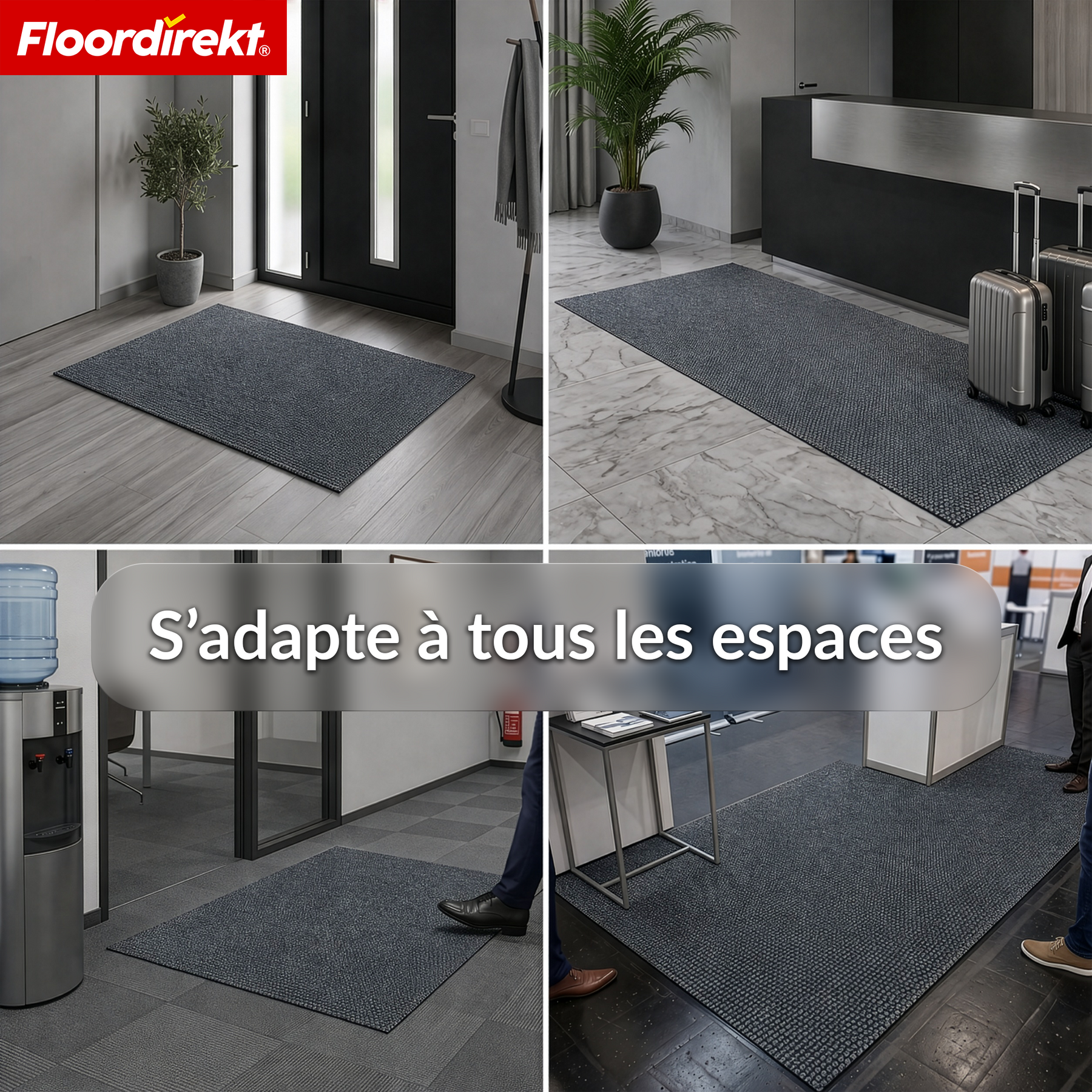 Tapis d’entrée | Hong Kong Pro | Tapis de propreté avec dos en TPE, robuste & antidérapant