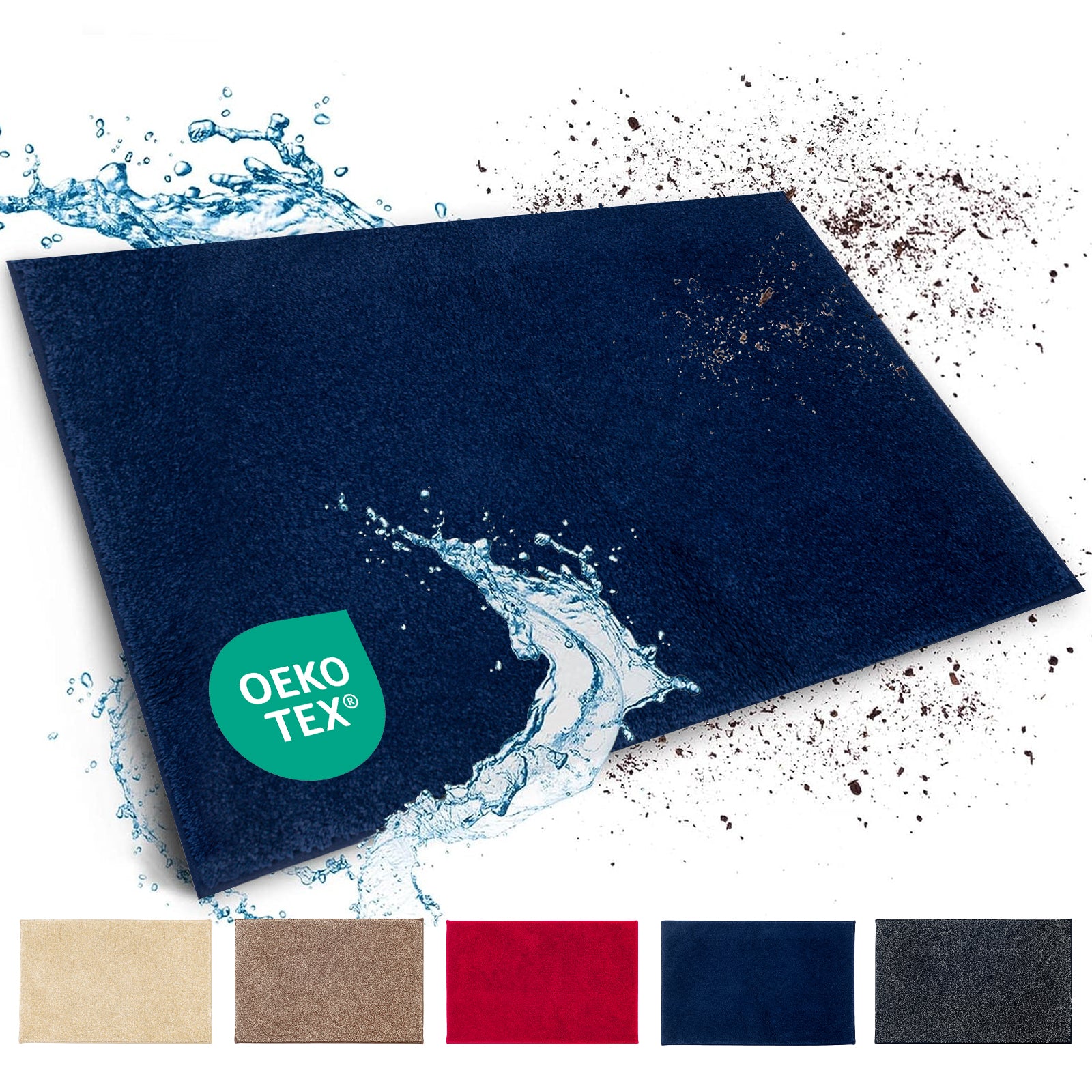 Tapis anti-salissures | Nasa | Tapis de sol souple et absorbant en polyester avec dessous antidérapant | Différentes couleurs et tailles disponibles