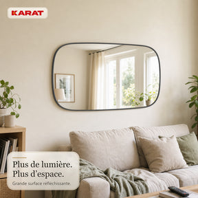 Miroir mural | Alina | Miroir moderne avec cadre en aluminium gris | 55 × 90 cm