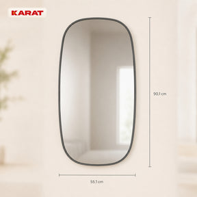 Miroir mural | Alina | Miroir moderne avec cadre en aluminium gris | 55 × 90 cm