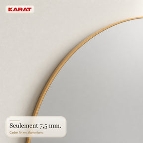 Miroir mural | Serena | Miroir pleine longueur organique avec cadre en aluminium aspect bois | 60 × 120 cm