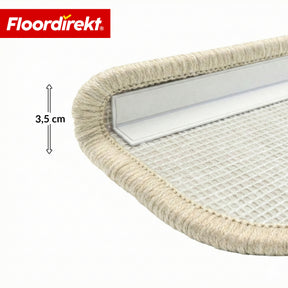 Tapis d’escalier | Madrid | Tapis de marche shaggy demi-rond, autocollant & insonorisant