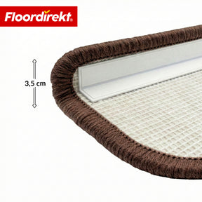 Tapis d’escalier | Madrid | Tapis de marche shaggy demi-rond, autocollant & insonorisant