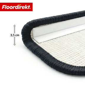 Tapis d’escalier | Madrid | Tapis de marche shaggy demi-rond, autocollant & insonorisant