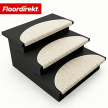 Tapis d’escalier | Madrid | Tapis de marche shaggy demi-rond, autocollant & insonorisant