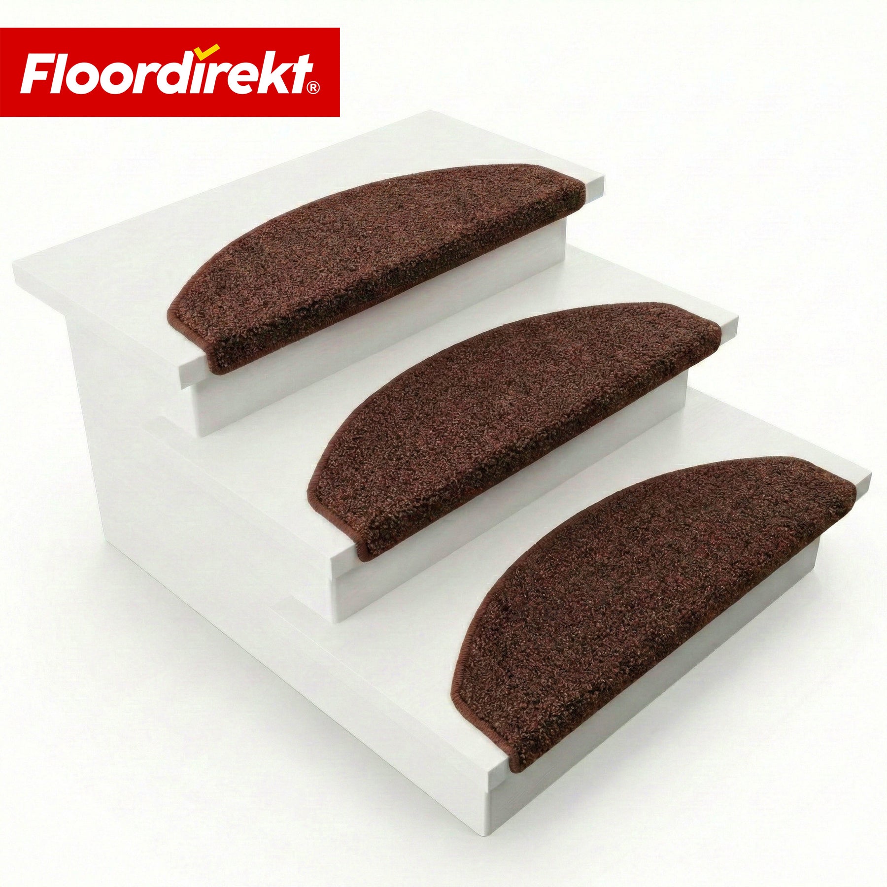 Tapis d’escalier | Madrid | Tapis de marche shaggy demi-rond, autocollant & insonorisant