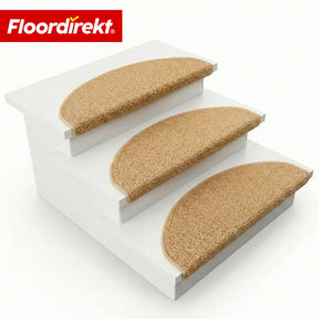 Tapis d’escalier | Madrid | Tapis de marche shaggy demi-rond, autocollant & insonorisant