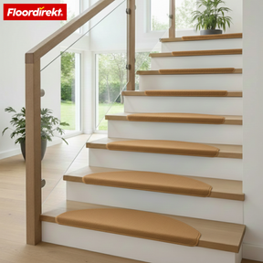 Tapis de marche en velours | Wien | Demi-lune antidérapant en polypropylène robuste | Protection d’escalier, insonorisant & antistatique | Disponible en 4 couleurs modernes