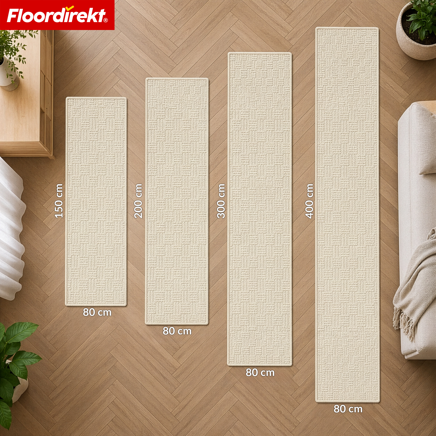 Tapis de couloir | Monaco | Tapis étroit avec bordure, facile d’entretien & résistant