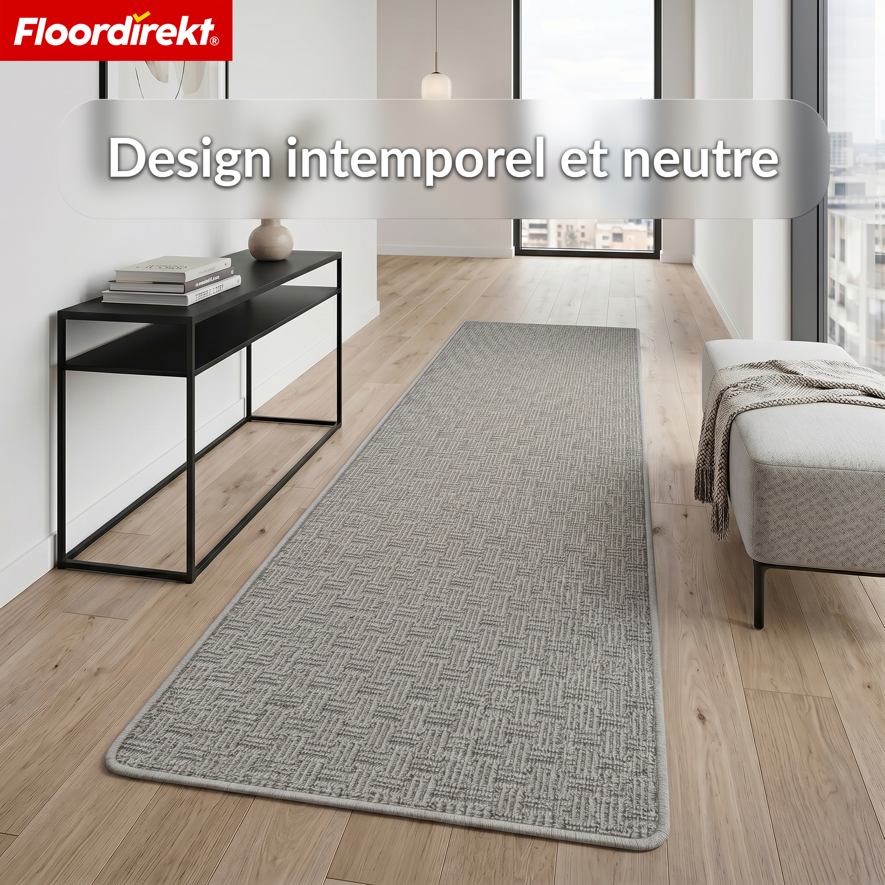 Tapis de couloir | Monaco | Tapis étroit avec bordure, facile d’entretien & résistant