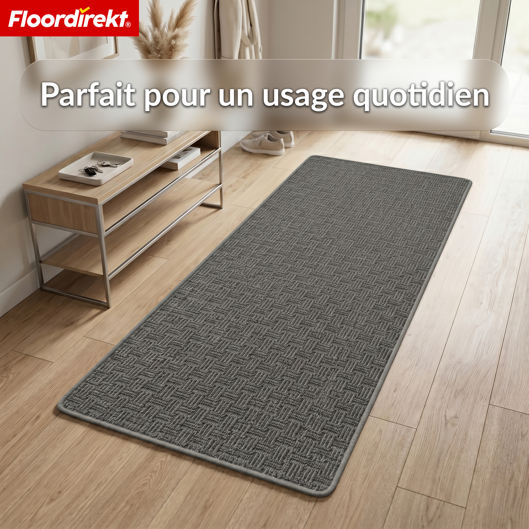 Tapis de couloir | Monaco | Tapis étroit avec bordure, facile d’entretien & résistant