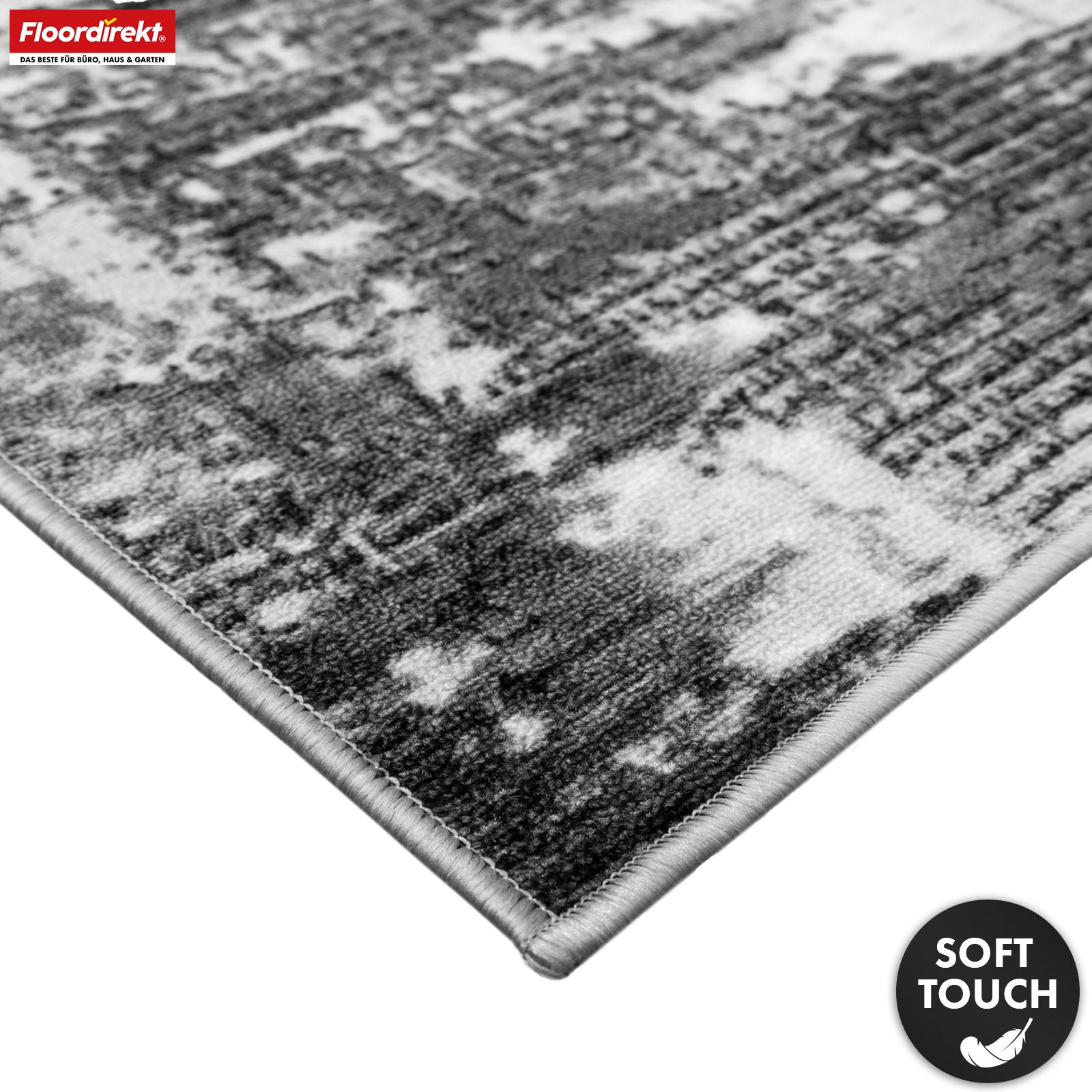 Tapis de couloir | Ravena | Tapis moderne en anthracite, marron & sable | Design abstrait avec envers gel antidérapant
