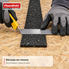 Bande de protection pour terrasse | Granulés de caoutchouc | 8 cm × 5 mm | Rouleau 5–30 m