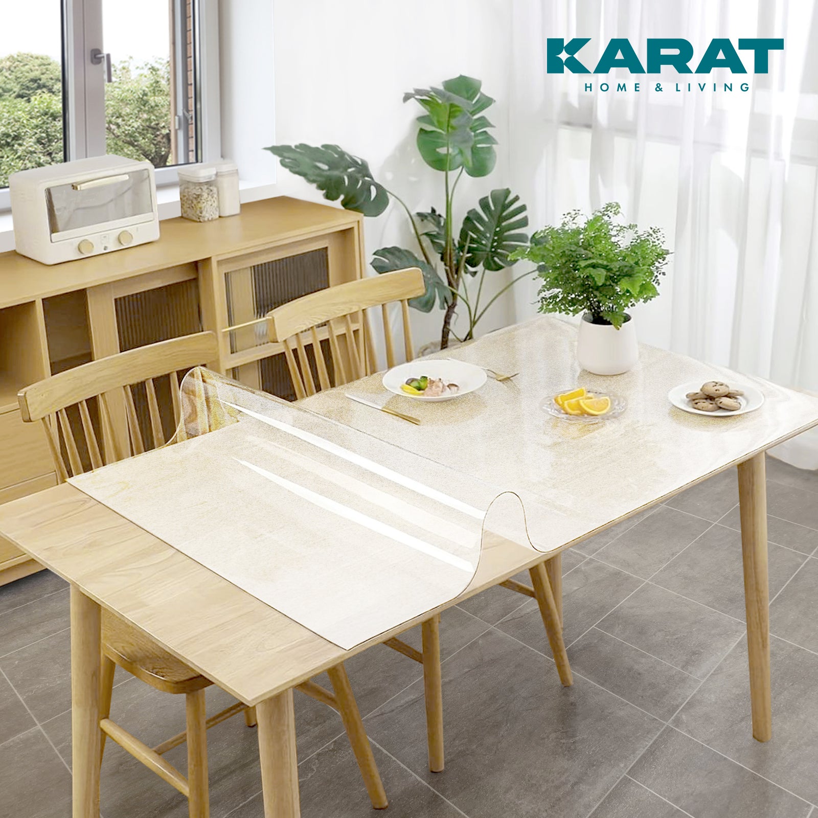 Film transparent mat pour table, coupe droite | Crystal | Film protecteur mat pour tables | Découpe sur mesure