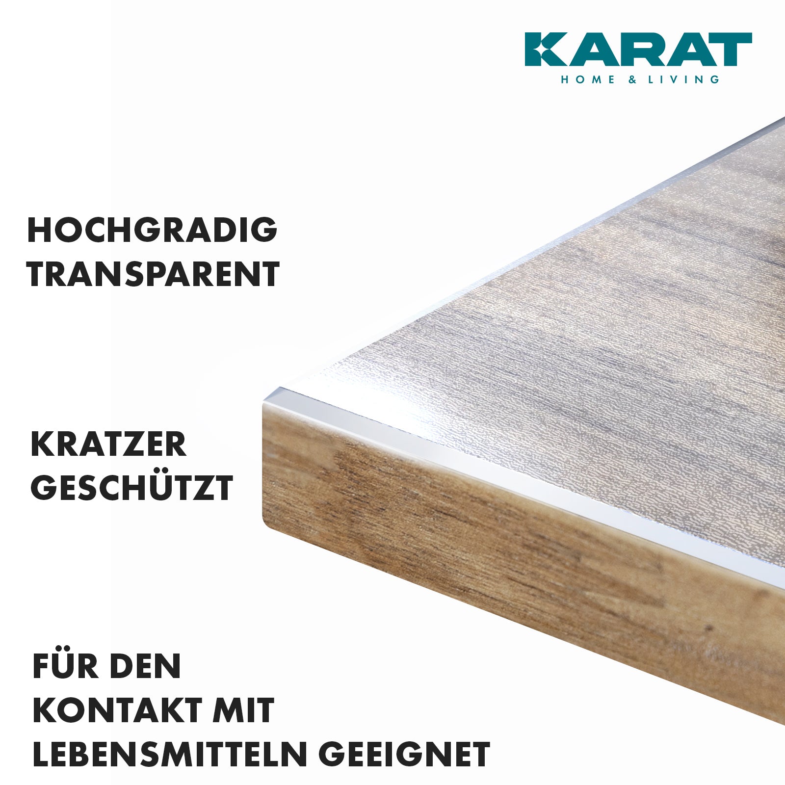 Film transparent mat pour table avec bords biseautés | Crystal | Film de protection mat pour tables | Découpe personnalisée