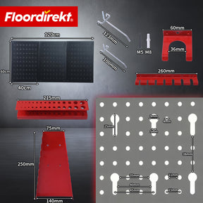 Mur à outils | Parker | Panneau perforé en métal avec accessoires | Support à outils pour atelier et garage