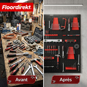 Mur à outils | Parker | Panneau perforé en métal avec accessoires | Support à outils pour atelier et garage