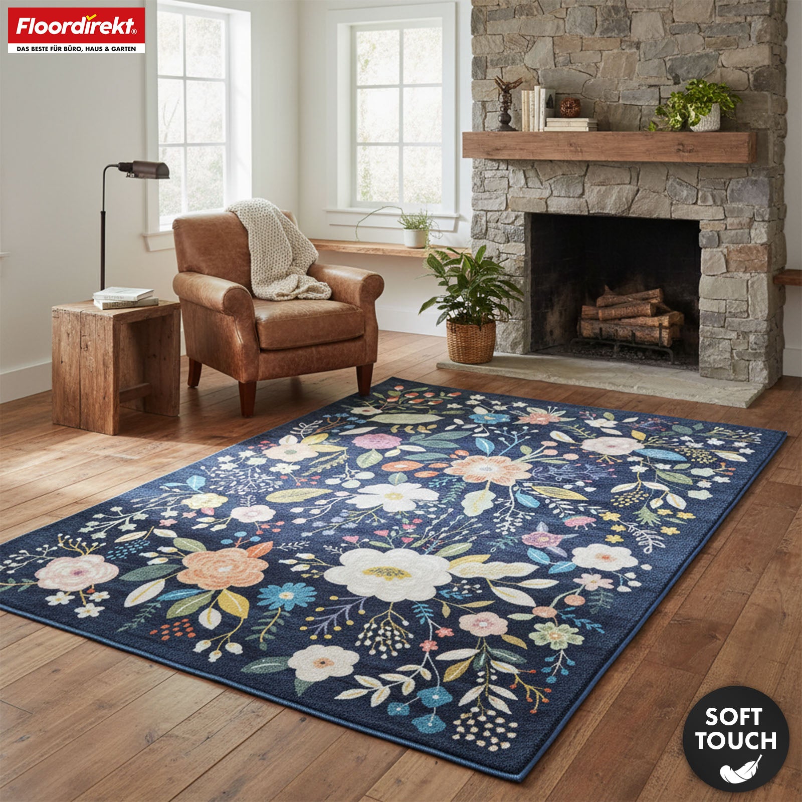 Tapis de salon | Damaskus | Tapis moderne au design floral | Antidérapant, résistant & facile d’entretien | Disponible en plusieurs tailles