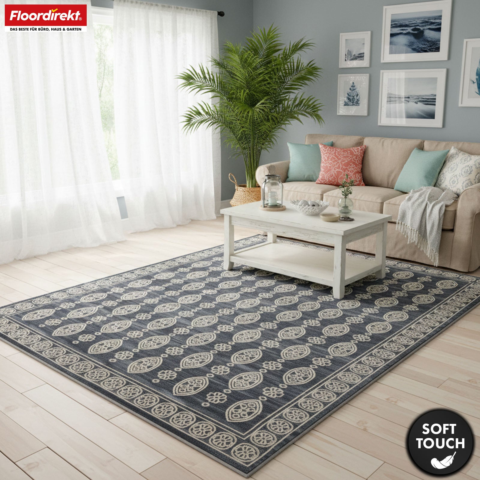 Tapis de salon | Marrakesh | Tapis classique à motif oriental | Antidérapant, résistant & facile d’entretien | Disponible en plusieurs tailles