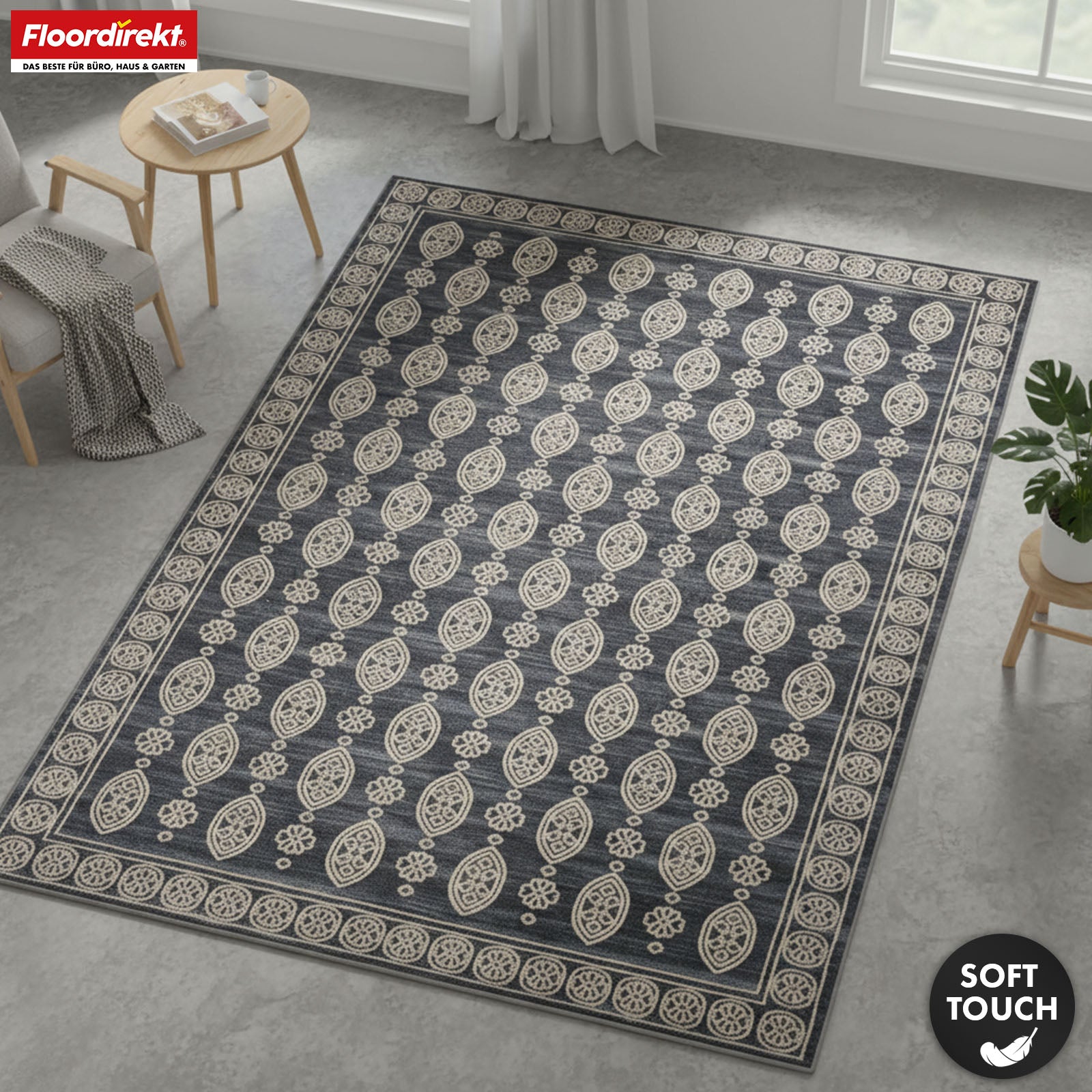 Tapis de salon | Marrakesh | Tapis classique à motif oriental | Antidérapant, résistant & facile d’entretien | Disponible en plusieurs tailles