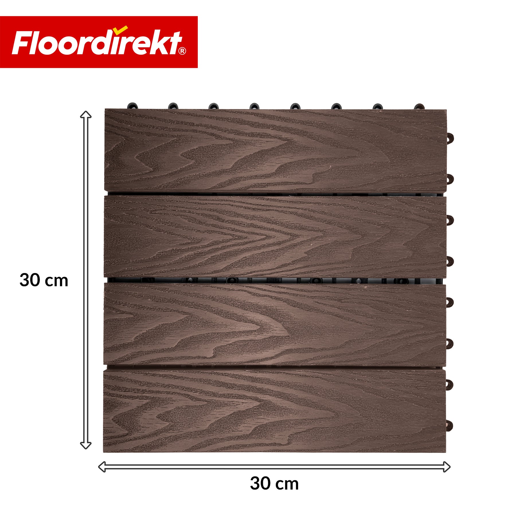 Dalle de terrasse WPC | Noble 3D | Dalle clipsable moderne 30 x 30 cm pour balcon & terrasse