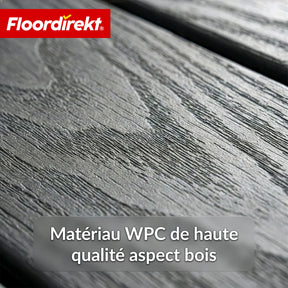 Dalle de terrasse WPC | Noble 3D | Dalle clipsable moderne 30 x 30 cm pour balcon & terrasse