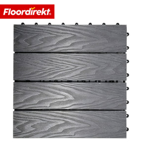 Dalle de terrasse WPC | Noble 3D | Dalle clipsable moderne 30 x 30 cm pour balcon & terrasse