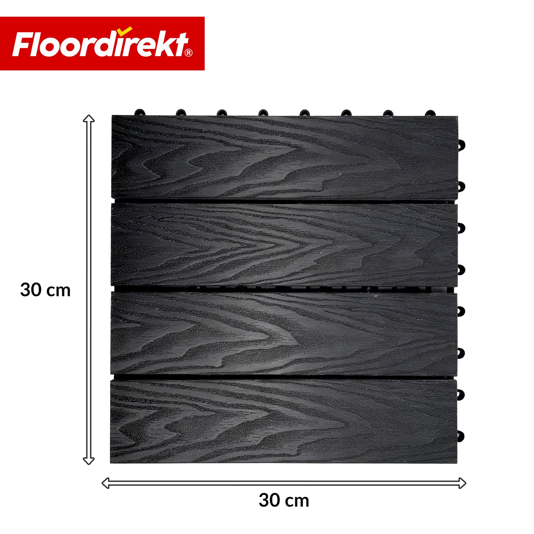 Dalle de terrasse WPC | Noble 3D | Dalle clipsable moderne 30 x 30 cm pour balcon & terrasse