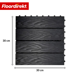 Dalle de terrasse WPC | Noble 3D | Dalle clipsable moderne 30 x 30 cm pour balcon & terrasse