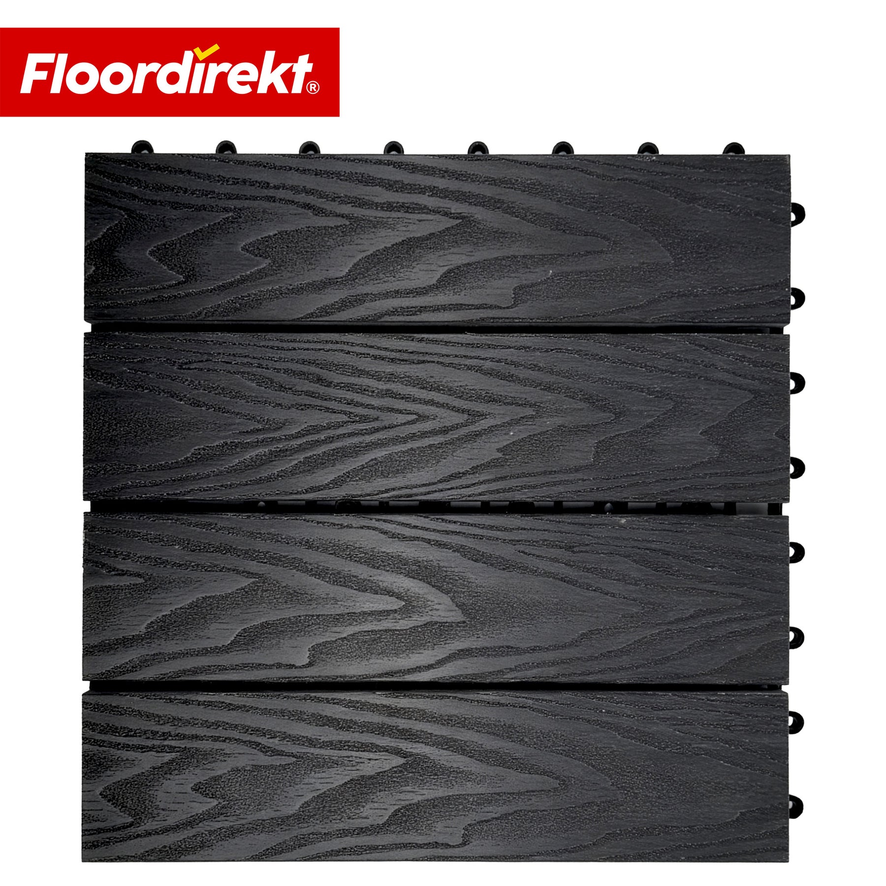 Dalle de terrasse WPC | Noble 3D | Dalle clipsable moderne 30 x 30 cm pour balcon & terrasse