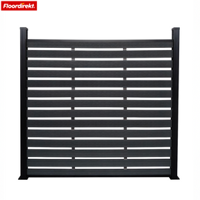 Clôture d’intimité WPC | Capri | 180x180 cm Noir | Résistante aux UV, imperméable & facile d’entretien avec poteaux en aluminium