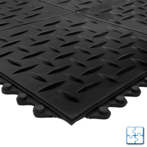 Tapis en caoutchouc | système de plug-in | Taille: 92x92 cm | cannelé
