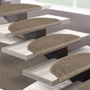 Sisal-Stufenmatte Tiger-Eye Semicirculaire oder eckig 3 Farben | Beige