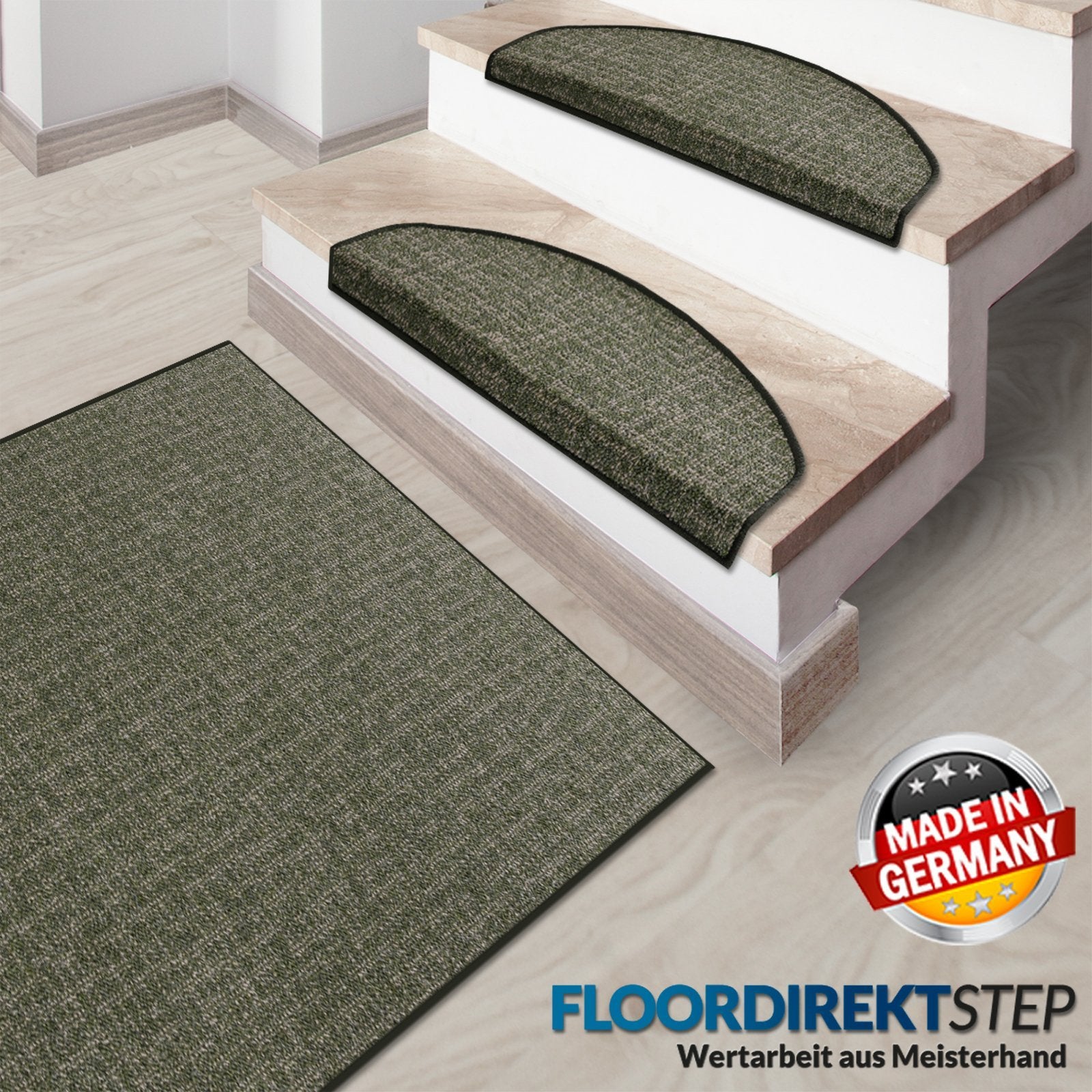 Stufenmatte Bermuda | Semicirculaire oder eckig | Vert