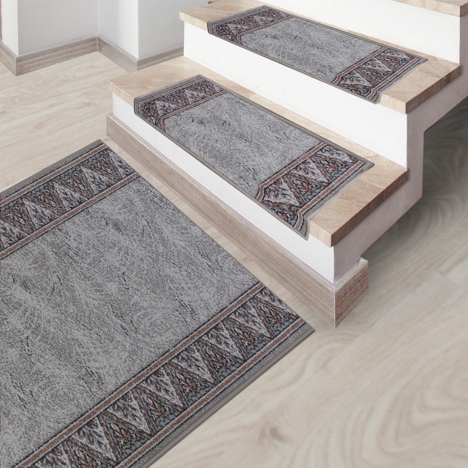 Stufenmatte Elota | Semicirculaire oder eckig | Gris