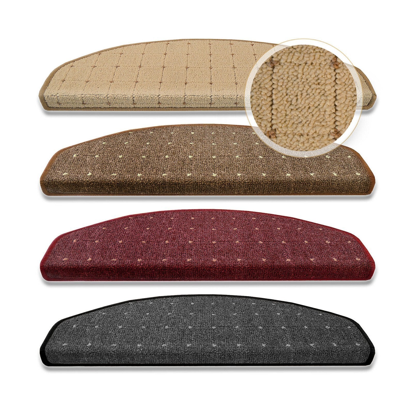 Tapis d'escalier Rapido | Demi-rond ou carré | Disponible en 4 couleurs